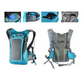 Solar Charger Panel Backpack with 2L Hydration Pack and Ergonomic Carrying System